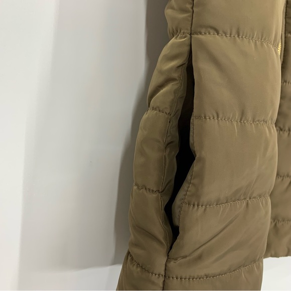 Michael Kors Golden Olive Brown Full Zip Puffer Vest With Gold Hardware Sz Small - Picture 5 of 16